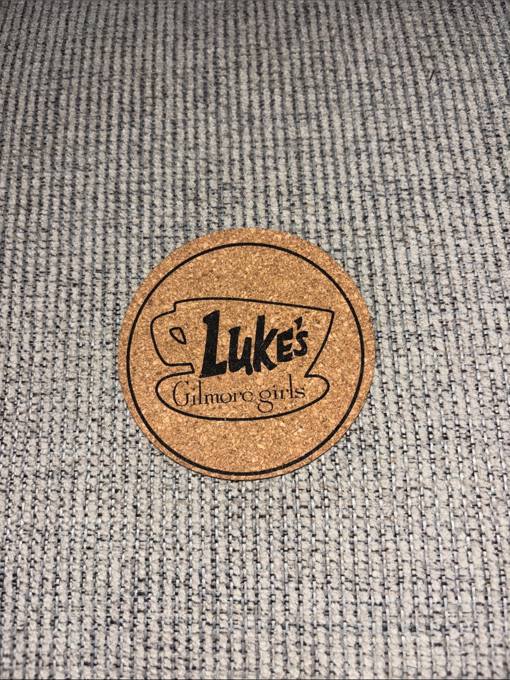 Netflix Luke's Gilmore Girls Cork Coaster in Brown and Black